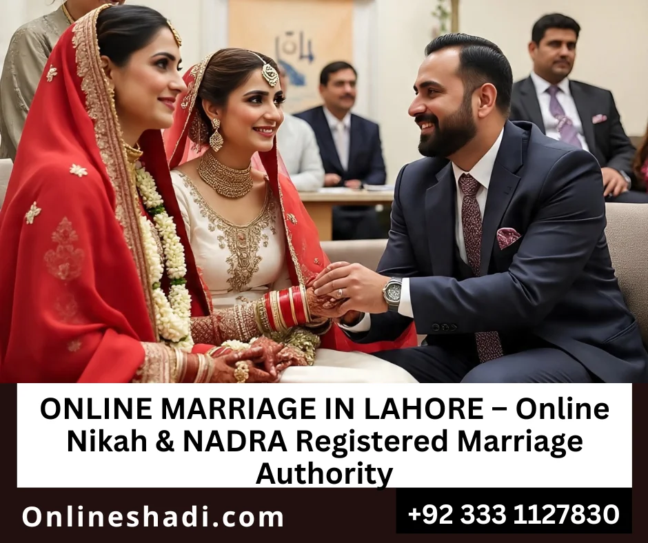 Online marriage record being filed at Lahore Union Council office.
