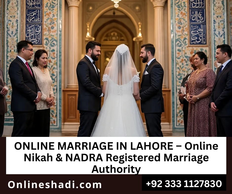 Overseas Pakistani couple completing Nikah through Lahore online system.